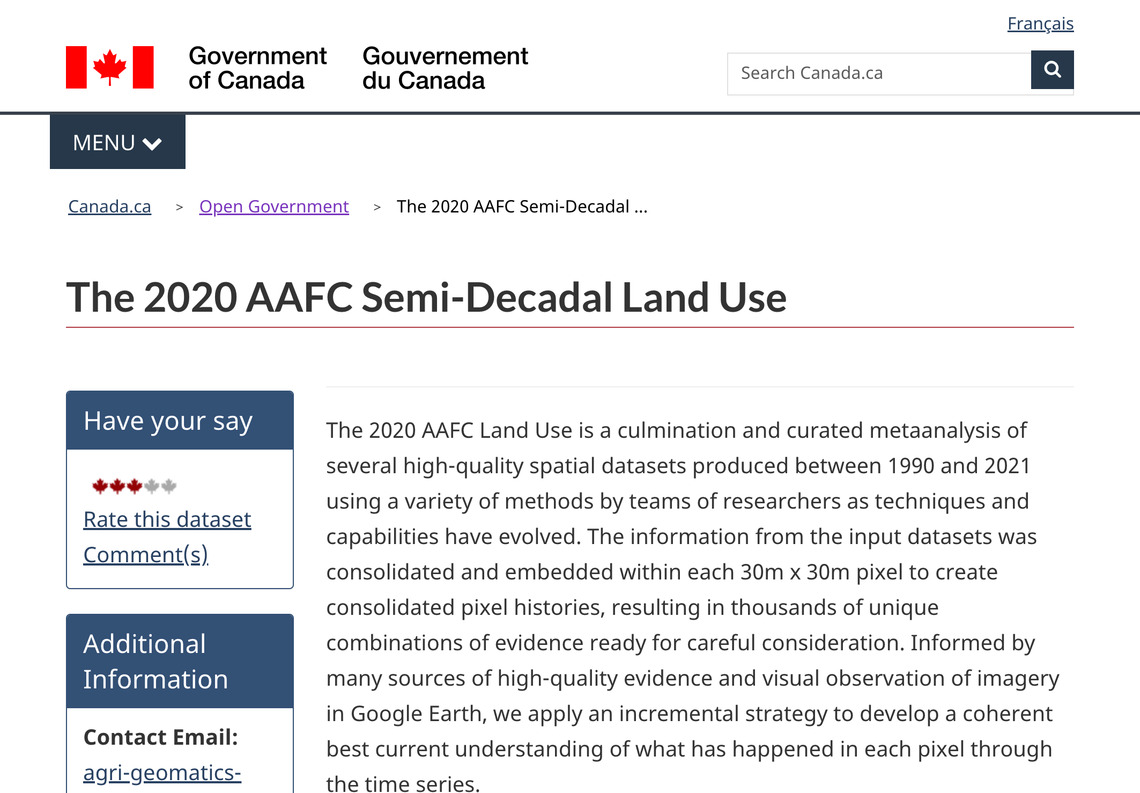 2020 AAFC Semi-Decadal Land Use