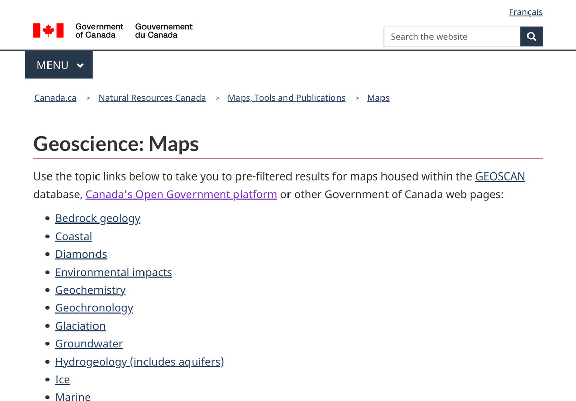 Canadian Geoscience Maps