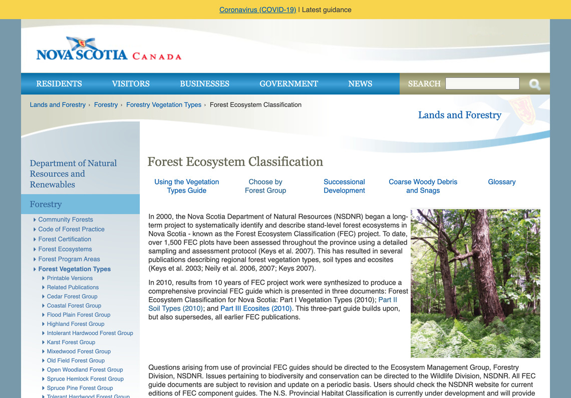 Nova Scotia Forest Ecosystem Classification