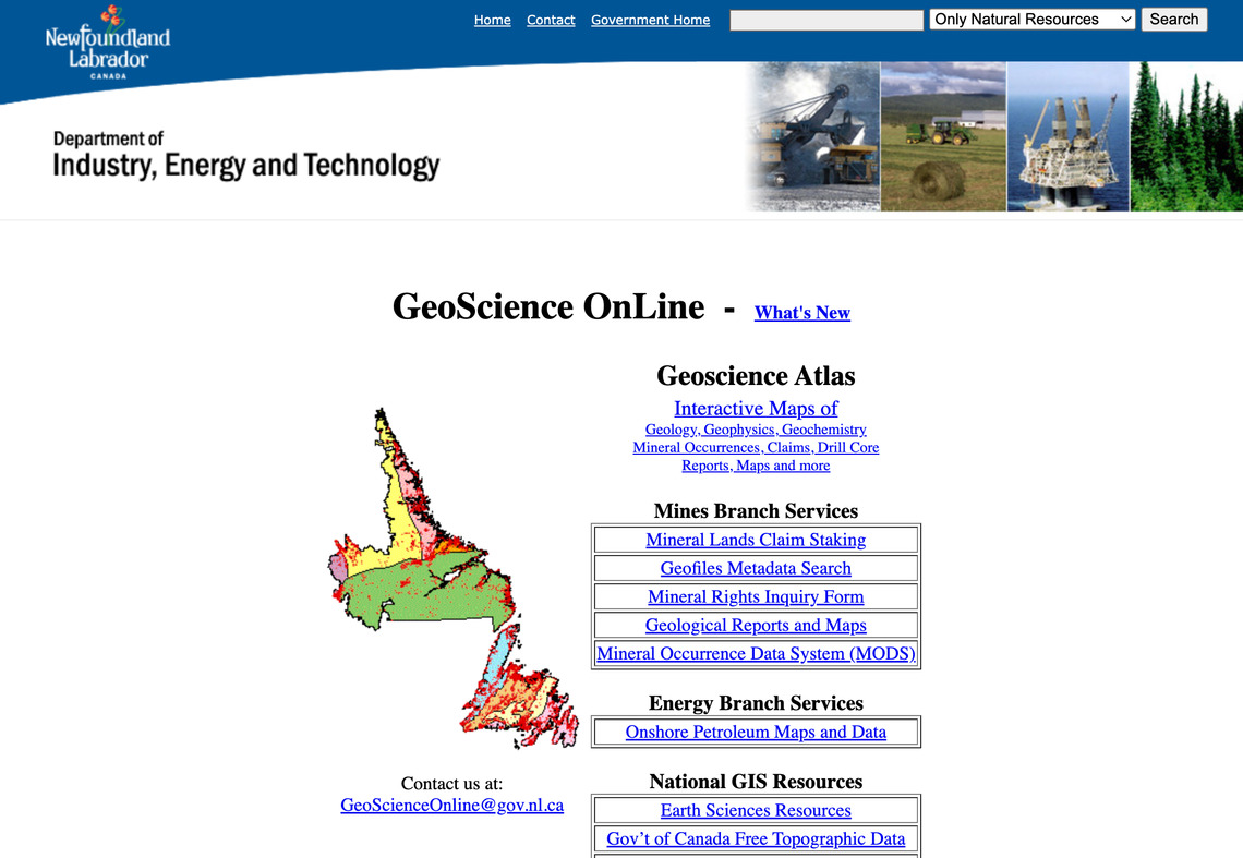GeoScience Online Newfoundland