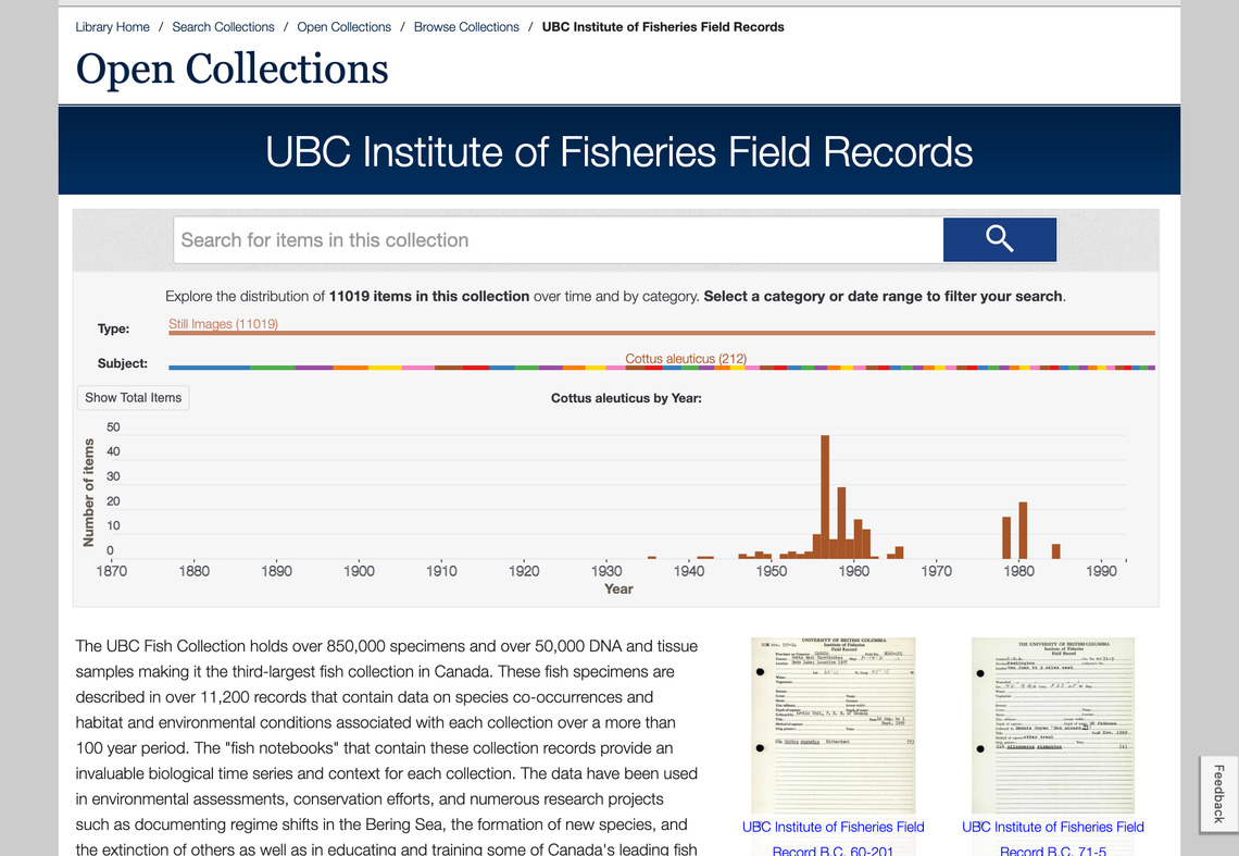 UBC Institute of Fisheries Field Records